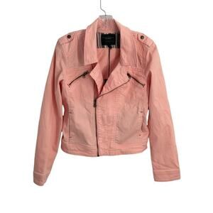 Sanctuary Motto Coral Pink Denim Jacket Size L